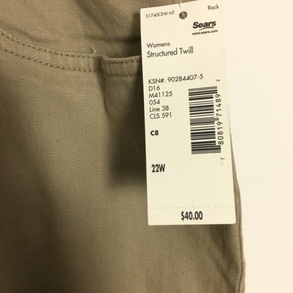 Classic Elements Structured Twill Jeans Tan 22W - Picture 6 of 8